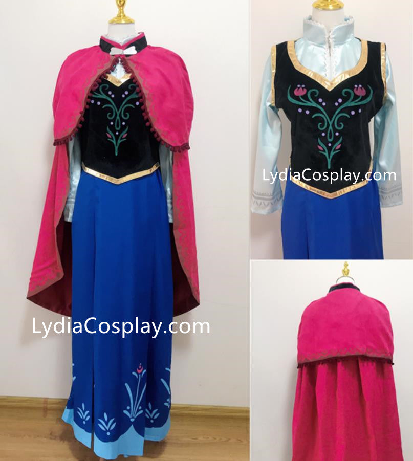 Princess Anna Costume for Adult Kids Plus Size – Lydiacosplay