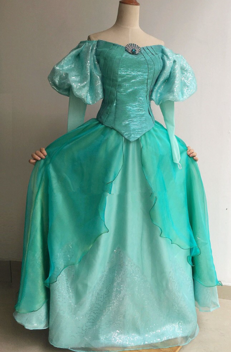 Teal Color Ariel Costume For Girls Ariel Green Dress Halloween Costume   Lydiacosplay