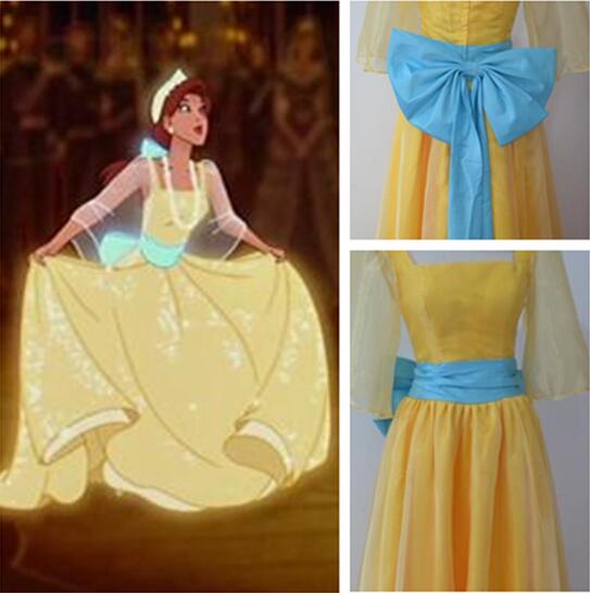 Adults Anastasia Costumes Princess Anastasia Yellow Dress For Girls Adults