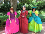 Cinderella Anastasia Pink Dress And Drizella Green Dress Costume For Girls