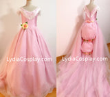 Christine Daae Masquerade Dress Pink Cosplay Costume Long Train