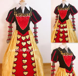 The Queen of Hearts Costume, Heart Queen Cosplay Costume Red Outfits