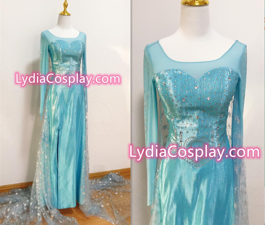 strapless open back dress Frozen Princess Elsa Dress for Women
