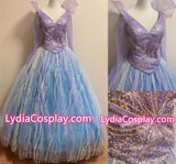 Wicked 2 Ariana Glinda Dress, Good Witch Part 2 Glinda Purple Blue Dress Cosplay Costume