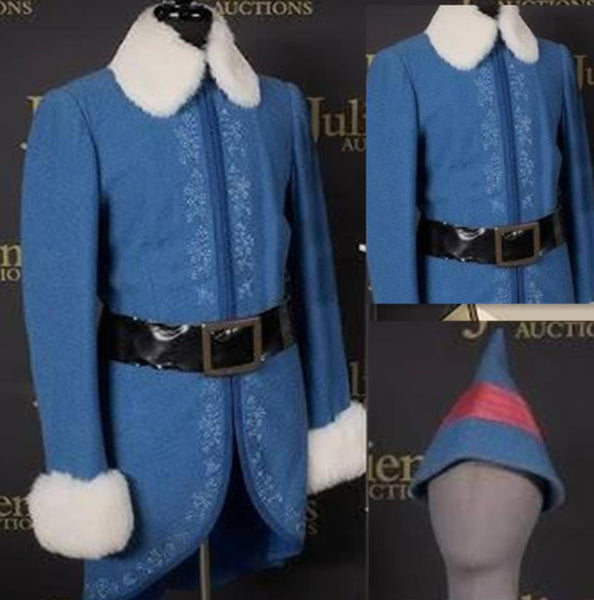 Hermey Christmas Elf Costume Blue Outfits Cosplay Costume Elf Blue Jacket Hat Red Pants