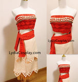 Moana Dress Cosplay Costume with Shell