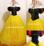 Deluxe Snow White Cosplay Costume Outfit, Premium Fabric Princess Snow White Dress for Cosplay Lovers