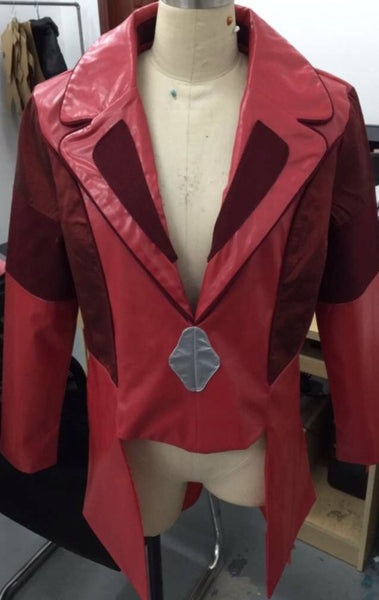 Adult Inspired Scarlet Witch Costume Red Leather Jacket For Women
