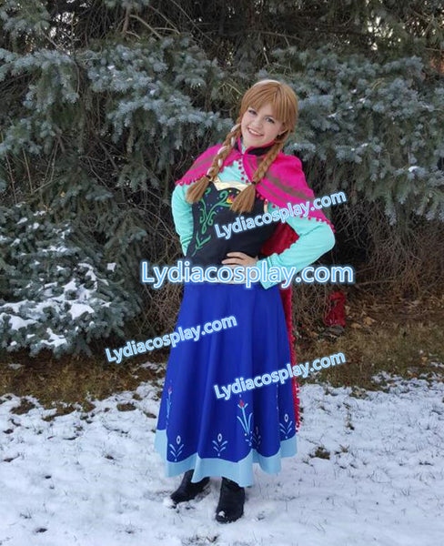 Princess Anna Costume for Adult Kids Plus Size