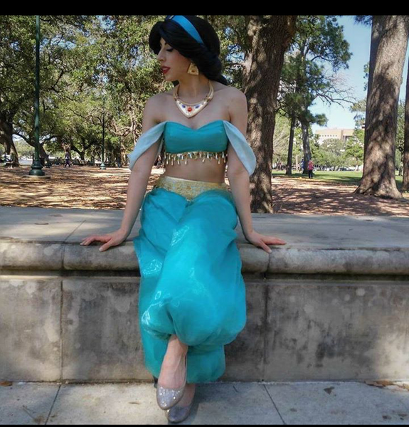 Princess Jasmine Costume for Women Tops Pants and Headband