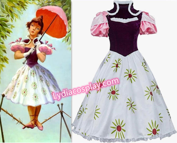 Haunted Mansion Costume Tightrope Ballerina Walker Girl Dress Daisy De La Cruz Cosplay Costume